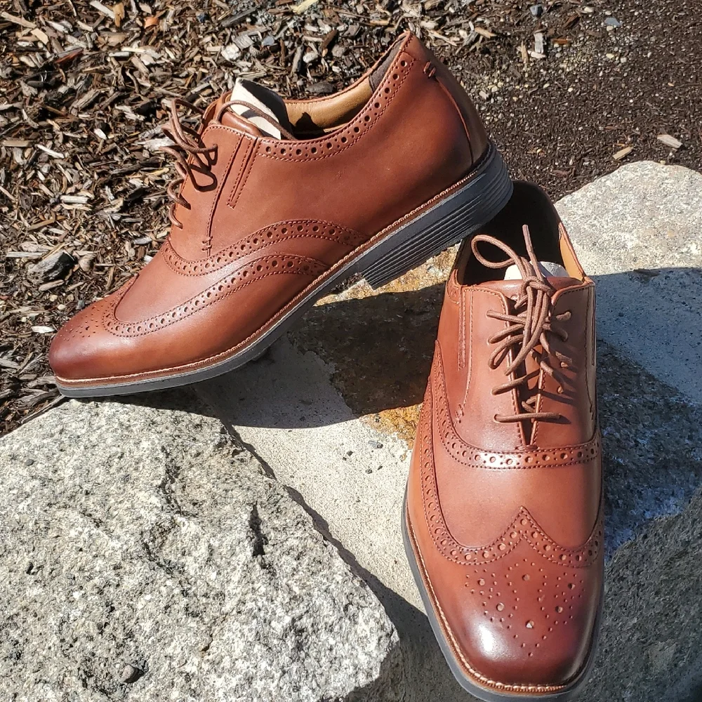 Rockport Total Motion Amalfi Wingtips Men's Tan Brogue Oxford Size 13 Wide